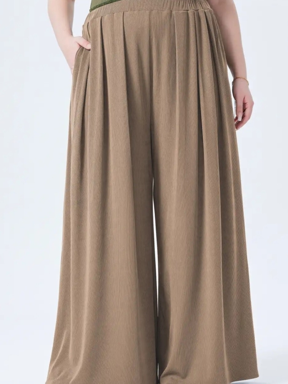 Cider Wide-Leg Palazzo Pants in Coffee